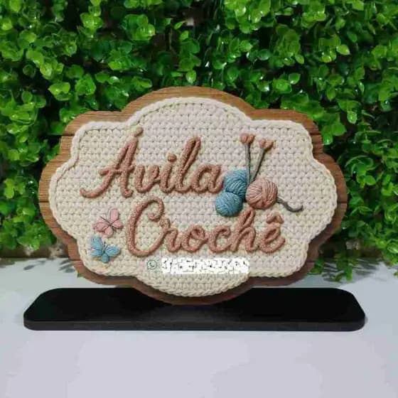 Placa Decorativa Crochê Realista