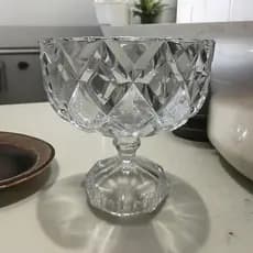 Centro De Mesa De Cristal Lyor Com Pé Deli Diamond 18x18cm Decorativo Versátil