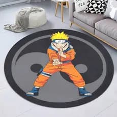 Tapete Redondo Naruto Infantil Antiderrapante 88x88cm Comprimento 88 Cm Cor Tap-r0003
