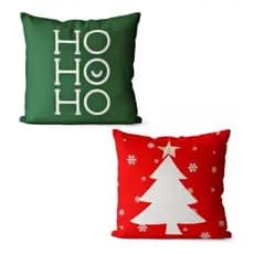 Kit 2 Capas Almofadas Decorativas Feliz Natal 45x45 Sofá