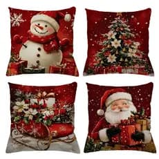 Kit Capas Almofadas Decorativas Natal Feliz Ho Ho Ho Fronhas