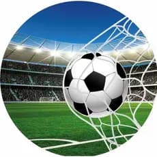 Painel Futebol 50cm x 50cm Redondo Novos Temas Futebol Bola Com Elastico
