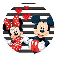 Painel Redondo 50x50 Turma Do Mickey Minnie Baby C/ Elastico
