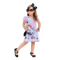 Vestido verão em crepe estampado - sublimado