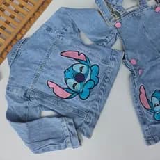 Jaqueta Stitch jeans infantil menina - modelos variádos