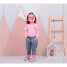 Conjunto infantil feminino de body e calça - roupa bebê