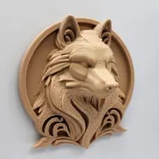 Placa Lobo em Relevo Quadro Parede Decoração Geek Fantasia Impressão 3D