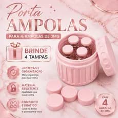 Porta Ampolas 3ml Estojo Organizador | Caixa Armazenamento 4 unidades + 4 tampas de brinde