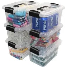 Kit 3 Organizadores de Escritório, Brinquedoteca e Quarto Transparente 3L, 5L e 10L