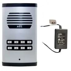 Porteiro Eletrônico Coletivo Predial 8 Pontos Agl Com Fonte