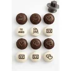 Kit 6 Carimbos Brigadeiro Docinhos Confeitaria Amor Coração Decoração Festa
