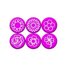 Kit 6 Carimbos Brigadeiros Doces Molde Festa Confeitaria Flores