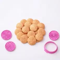 Kit Profissional 3 Carimbos de Textura Geométrica para Biscoitos 4cm 5cm 6cm e 8cm