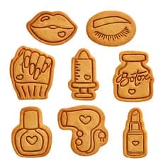 Kit Profissional Beleza Cortador de Biscoito 3D Confeitaria 8 Unidades - 6 cm