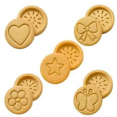Kit Biscuits Delicart3D Cortador Marcador Biscoito Recheado Gourmet 5cm com Fundo Removível