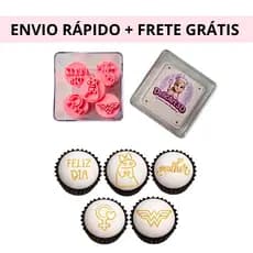 Kit 5 Carimbos Para Brigadeiro Dia da Mulher  Carimbo para Doces e Confeitaria