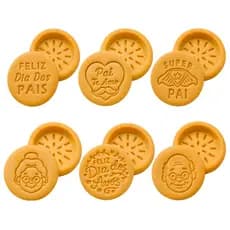 Kit Biscuits Dia dos Pais e Avos Delicart3D Biscoito Recheado Gourmet 5cm com Fundo Removível
