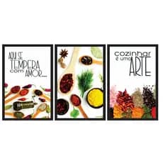 Quadros Decorativos Cozinhar é Arte Temperos Cozinha Hall