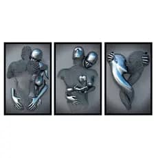 Quadro Decorativo Romântico Figuras Metal Casal