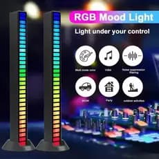 Luzes barra RGB ativadas por voz, Luzes de ritmo captador, Luzes LED ambiente, Luzes de áudio Pc gamer