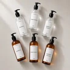 Kit 3 Frascos 500ml Transparente ou Âmbar Para Shampoo/Condicionador/Sabonete. L + Envio Imediato