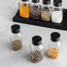 Kit Potes Tempero 120ML, 200ML ou 300ML para Cozinha + Cartela com 25 Etiquetas | Envio Imediato