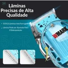 Maquina de Cortar Cabelo Wmark Ng 308/408 Com Visor Azul Masculino Barbeador
