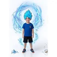 Peruca Goku Super Sayajin Blue Acessório DRAGON BALL - plush rígido
