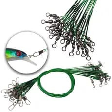 Snap Encastoado de 50PCS Linha de Aço Antimordida 15/20/25/30cm Líder de Fio de Aço Girador Snap Castor Girador