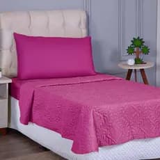 Kit Cobre Leito + Jogo De Cama 3 Peças Matelado 170 Fios
