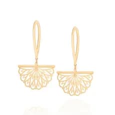 Brinco Flor Estilizada Folheado A Ouro Rommanel 525663