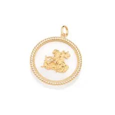 Pingente São Jorge Rommanel 542688 Folheado A Ouro Zircônias