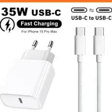 Fonte Carregador 35W Rápido iPhone USB-C Para iPhone 15 16 17 PRO MAX