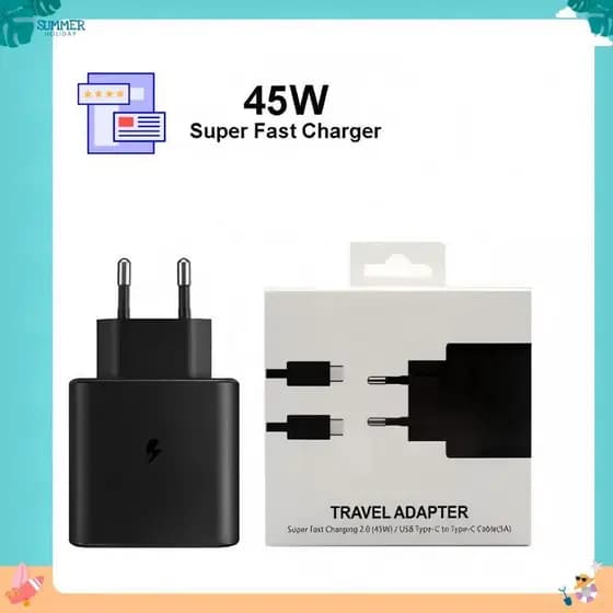 Carregador Original 45W Carregamento Super Rapidoturbo Tipo C + Cabo USB-C para SAMSUNG