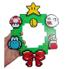 Guirlanda Natalina Decoração Geek Mario Bros Pixel 3D