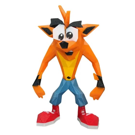 Crash Bandicoot Low Poly Colecionável Decorativo 11CM