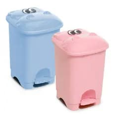 Lixeira Infantil 7L Tampa De Hipopótamo Com Pedal Rosa Azul - Giotto