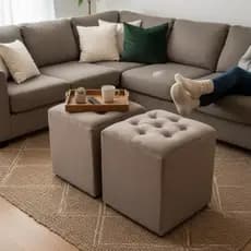 PUFF QUADRADO REFORÇADO SUEDE CUBO CASA SALA QUARTO PENTEADEIRA