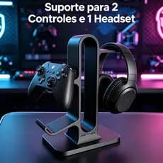 Suporte para 2 controles Playstation ou Xbox e 1 fone