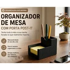 Organizador de Mesa Porta Caneta e Post-it – Escritório e Home Office