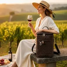 Bolsa Para 4 Garrafas ou 2 Garrafas e 2 Taças Porta Vinho Wine Bag Cooler Cerveja Gin Champanhe Termica - PV4