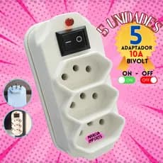 5 e 3 Pçs Benjamin Com Interruptor de Liga e Desliga New Jack Adaptador de Tomadas 3tomadas