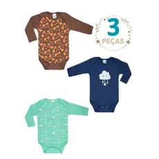 Body Bebe 3 peças Menina Ou Menino INVERNO AVULSO Recém Nascido Enxoval - 2510