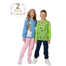 1 Conjunto Moletom Infantil 1 ao 16 Menina Menino Juvenil roupa inverno com ziper e capuz