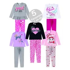 Kit 5 Conjunto Infantil e Juvenil Menina Meia Estação 1 ao 16