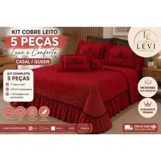 Cobre Leito Queen  jogo de cama Super Macio Matelado Bordado Premium com almofadas vermelho