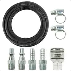 Kit Mangueira de Ar Pneumática Para Compressor Com Pino e Engate Rápido 1/4