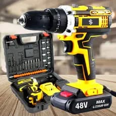 Parafusadeira Furadeira 48V 2 Baterias Com Maleta e Acessórios Completo
