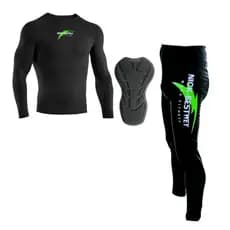 Conjunto Ciclismo Bike Calça Acolchoada E Camisa Proteção Solar UV