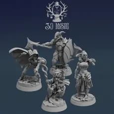 Miniaturas Aventureiros Heróis RPG Dungeons and Dragons Pathfinder RPG DnD - Conjunto 2